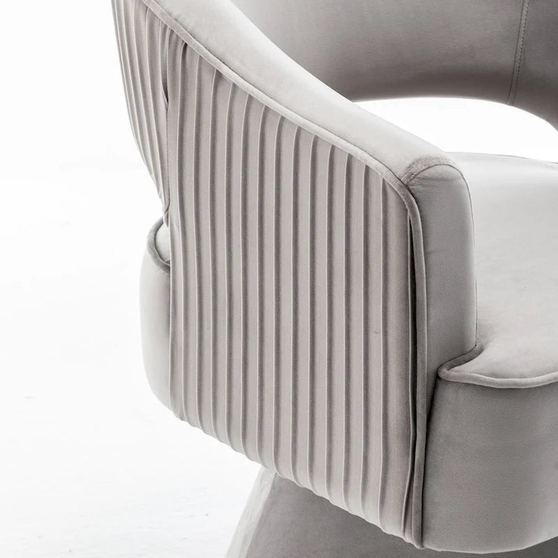 360 Swivel Accent Arm Barrel Chair Set of 2, Velvet Upholstered Living Room Chair with Metal Base, 250lbs Capacity