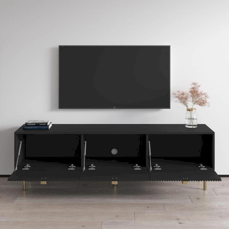 Modern TV Stand 70.9W x 15.7D x 21.3H - Fits up to 80 Inch TVs - Matte Finish Entertainment Center - EU Manufactured