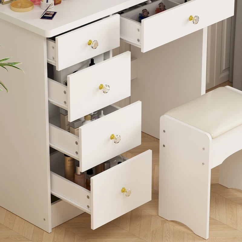 31.5 W Makeup Vanity Set with Stool and Mirror LED Light Dressr