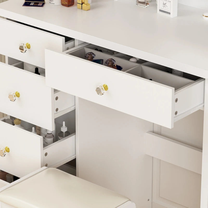 31.5 W Makeup Vanity Set with Stool and Mirror LED Light Dressr