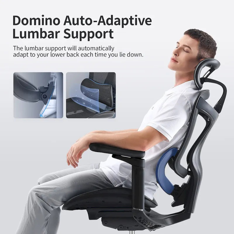 Ergonomic Office Chair with Auto-Adaptive Lumbar Support, 3D Adjustable Armrests, Adjustable Headrest, Mesh Back, Black