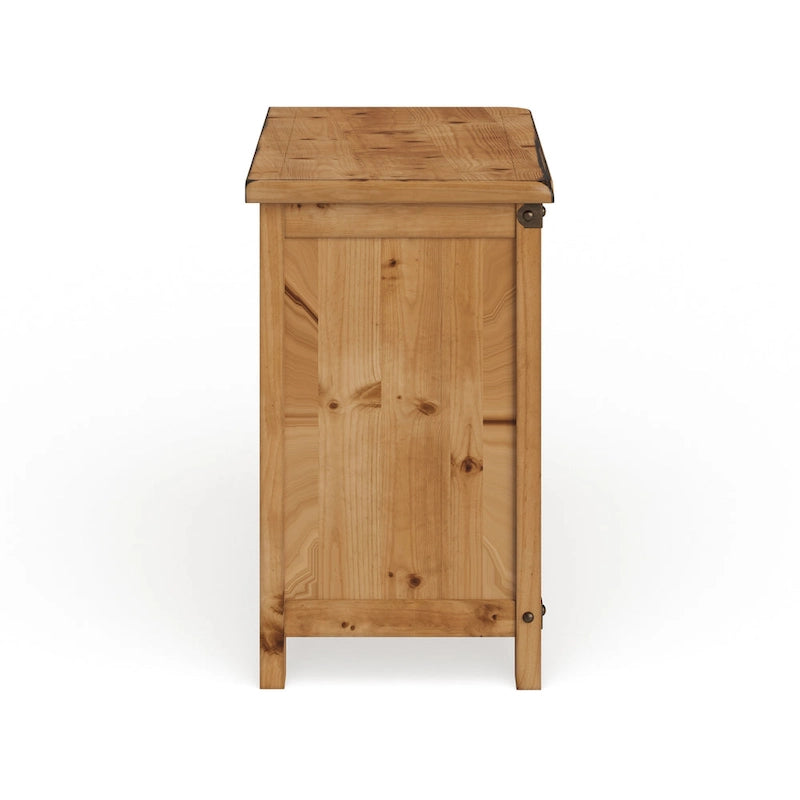 3-Drawer Nightstand with USB & Power Outlets, Weathered Elm Wood, Country Cottage Style, 29.25"W x 28.13"H Bedroom Furniture