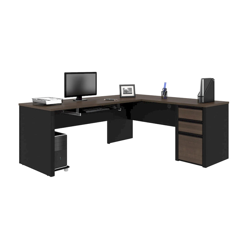 72W L-Shaped Desk with Storage Drawers - Home Office Desk with Keyboard Tray & CPU Stand - Commercial Grade