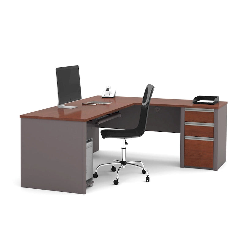 72W L-Shaped Desk with Storage Drawers - Home Office Desk with Keyboard Tray & CPU Stand - Commercial Grade
