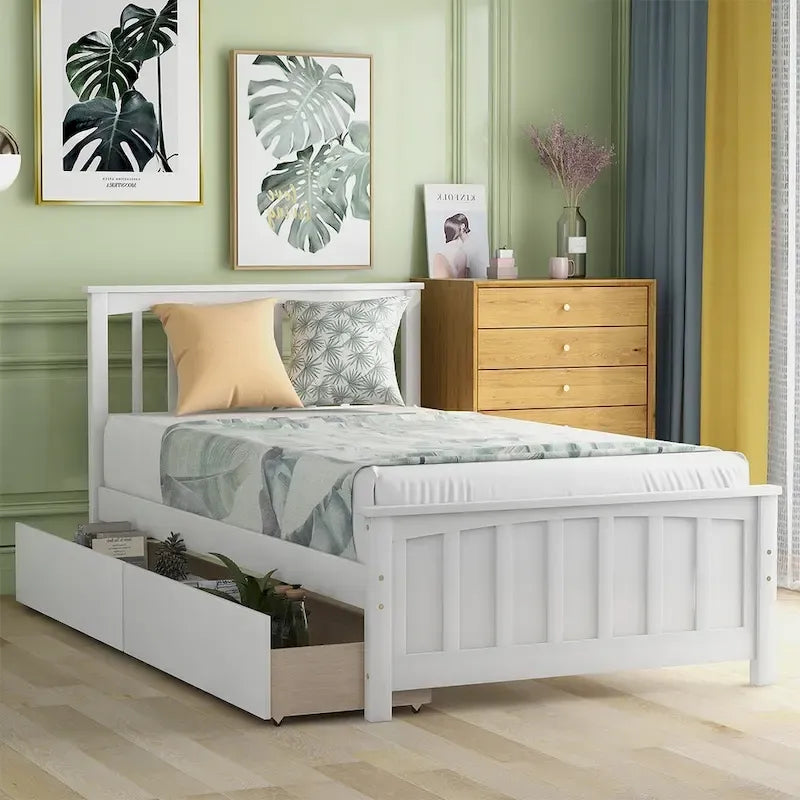 Merax Twin-size Platform Bed with 2 Storage Drawers