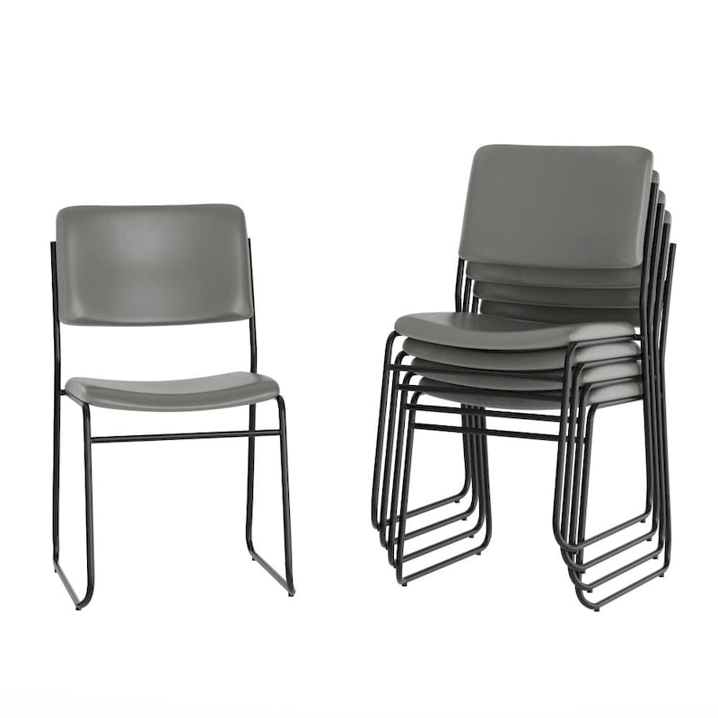5 Pack 500 lb. Capacity High Density Stacking Chair - 23D x 18.75W x 32.25H