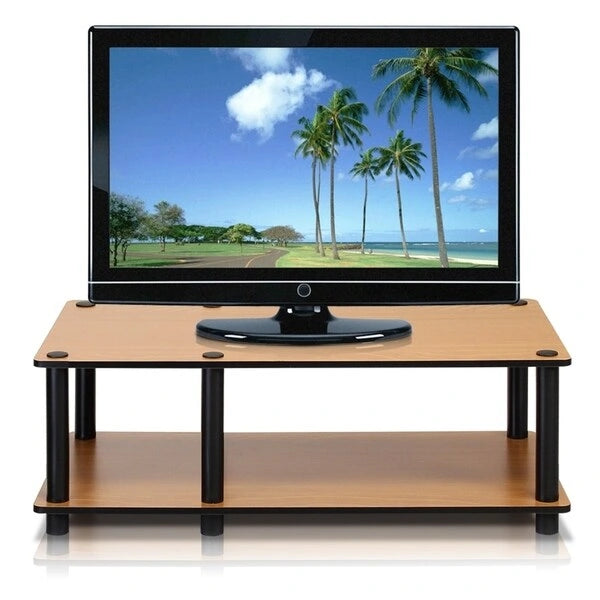 3-Tier TV Stand for 32" TVs - No Tools Assembly 31.5W x 15.6D x 10.9H - Eco-Friendly MDF - 3 Color Options