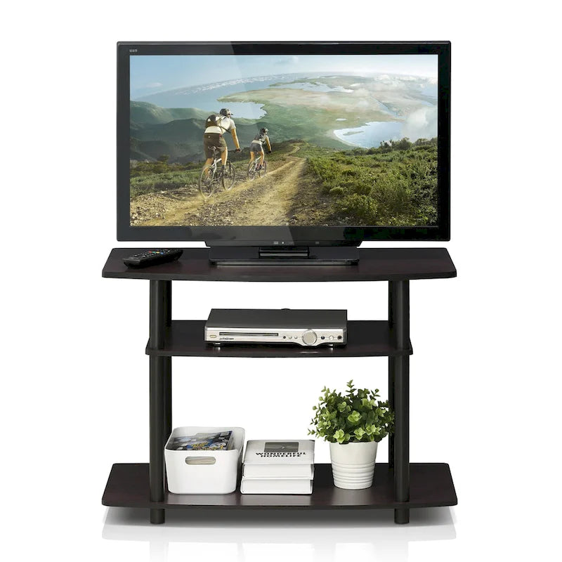 3-Tier TV Stand for 32" TVs - No Tools Assembly 31.5W x 15.8D x 23.3H - Eco-Friendly MDF Contemporary