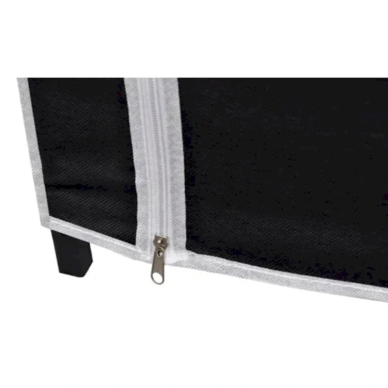 Folding Wardrobe 43W x 18D x 69H - Portable Closet with Zippered Door - Black Fleece Fabric - Steel Frame - Space Saving