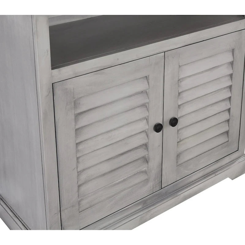 Shutter Door Accent Cabinet - Storage Chest with Shelf - Eclectic Style - Multiple Color Options