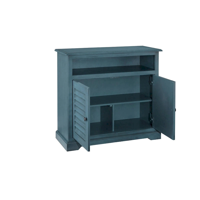 Shutter Door Accent Cabinet - Storage Chest with Shelf - Eclectic Style - Multiple Color Options