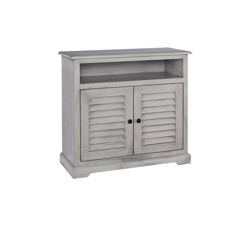 Shutter Door Accent Cabinet - Storage Chest with Shelf - Eclectic Style - Multiple Color Options