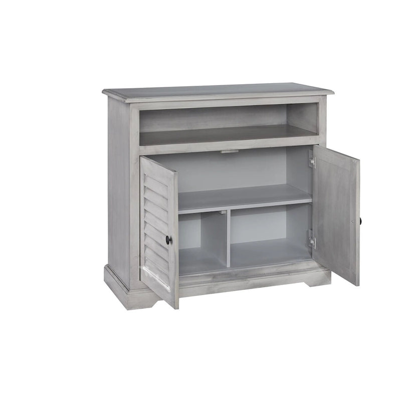 Shutter Door Accent Cabinet - Storage Chest with Shelf - Eclectic Style - Multiple Color Options