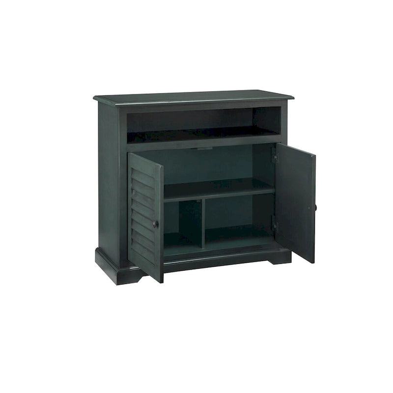 Shutter Door Accent Cabinet - Storage Chest with Shelf - Eclectic Style - Multiple Color Options