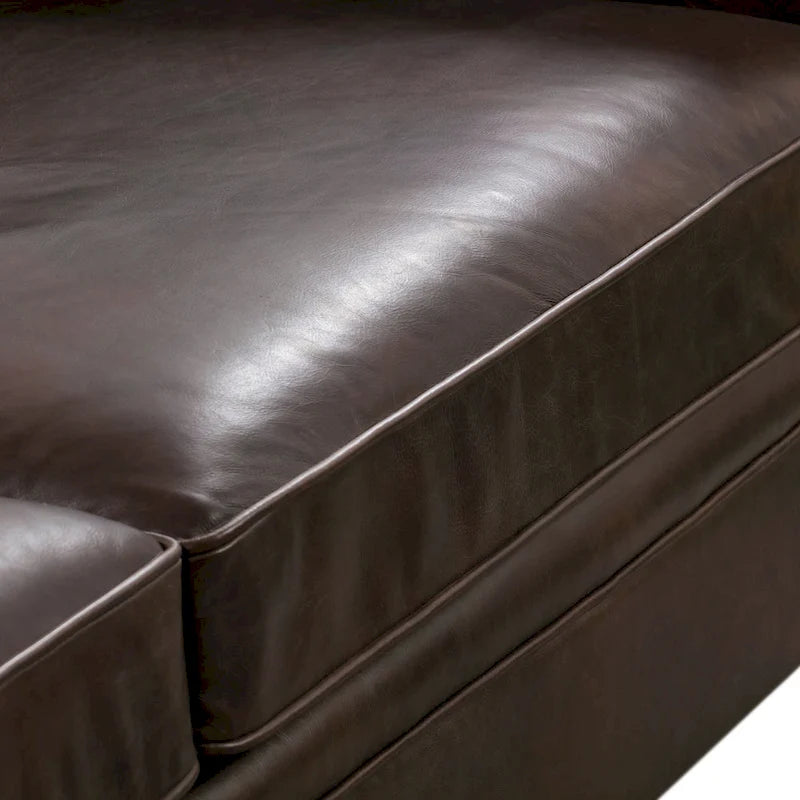 87" Chesterfield Sofa Full Grain Italian Leather Tufted Button 8-Way Hand Tied - Cognac Tan Classic Living Room Couch