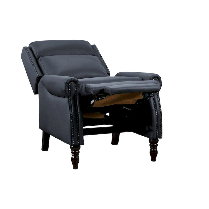 Genuine Leather Push Back Recliner Chairs Set of 2 - Mid-Century Modern 41H x 32W x 36D - 350 lbs Capacity