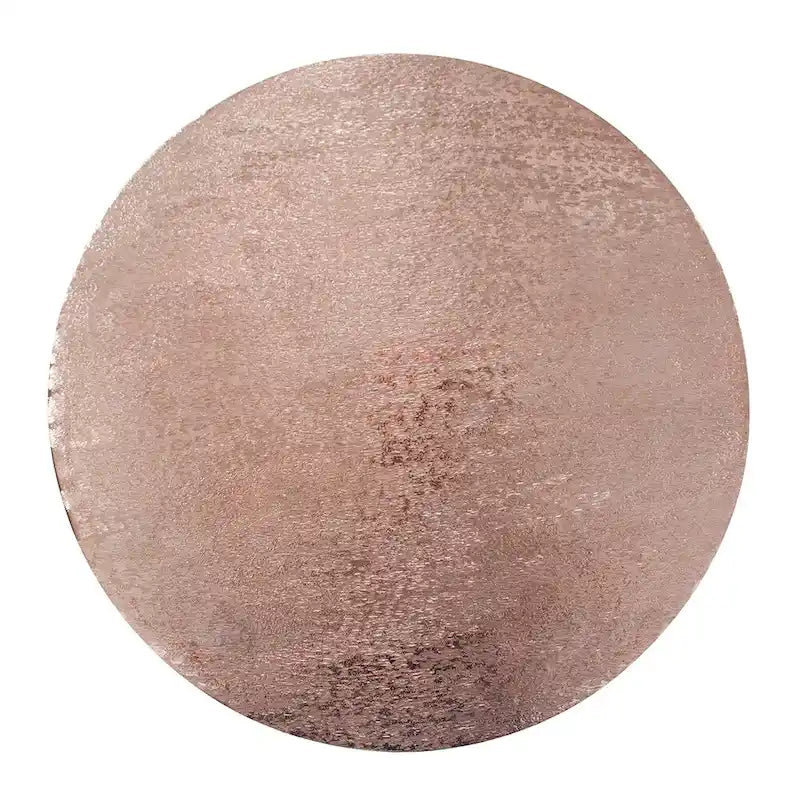 Round Nesting Tables Set of 2 - Copper Aluminum Top with Black Iron Frame - Industrial Style - 19" Diameter