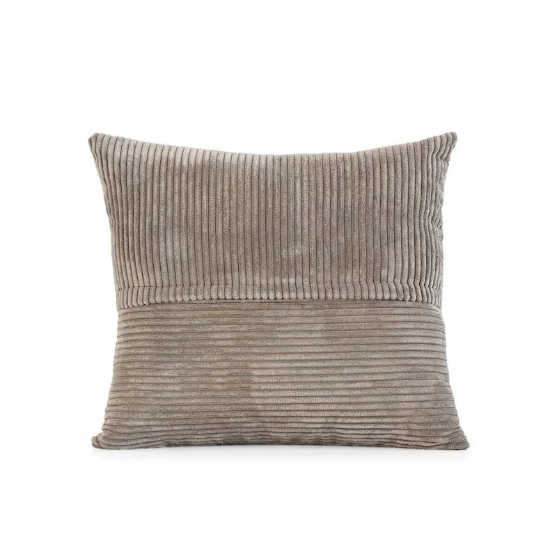 Modular Sectional Sofa Corduroy Deep Seat L-Shape U-Shape Convertible with Ottoman Wood Legs 4 Pillows - High Resilience